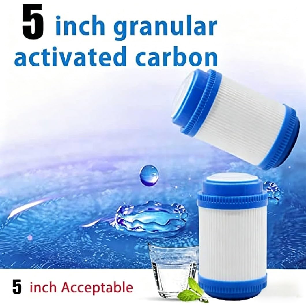 Opakowanie 6 Sztuk – Wkłady Filtracyjne UDF Z Węglem Aktywnym O Wymiarach 5x2,8in. Kompatybilne Z Większością Obudów Filtrów 5-calowych, Idealne Do Filtrów Przepływowych