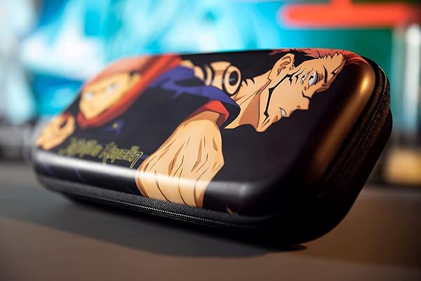 Konix Jujutsu Kaisen Schutzhülle und Transporttasche für Nintendo Switch, Switch Lite und Switch OLED - 8 Spiele - Aufbewahrung - Schwarz. - 3