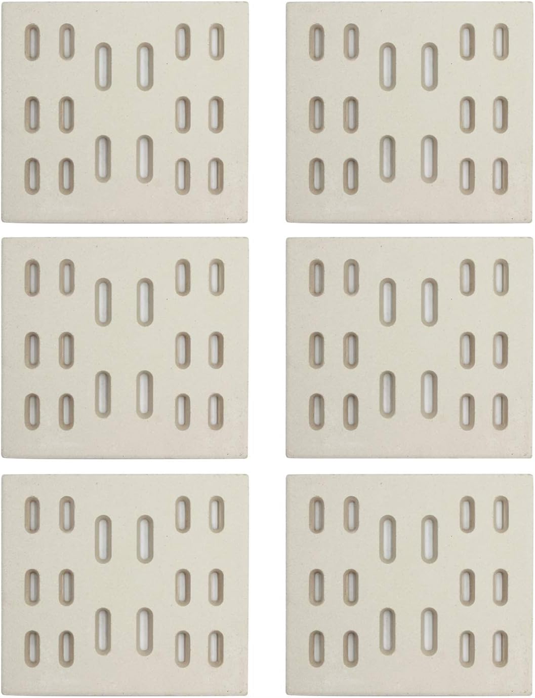 Ceramic Radiant Flame Tamer Heat Plate Replacement for Bakers and Chefs, Grand Hall, Members Mark Gas Grills, hyJ750A (6-Pack)