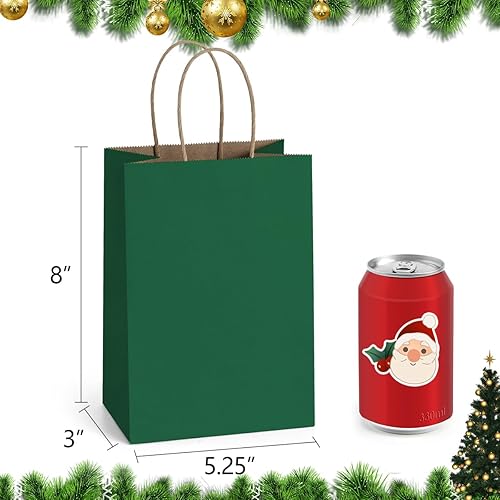 Miniatura 9 de BagDream Bolsas de papel kraft de 5.25 x 3 x 8 pulgadas, pequeñas bolsas de regalo de papel con asas a granel para recuerdos de fiesta, venta al por