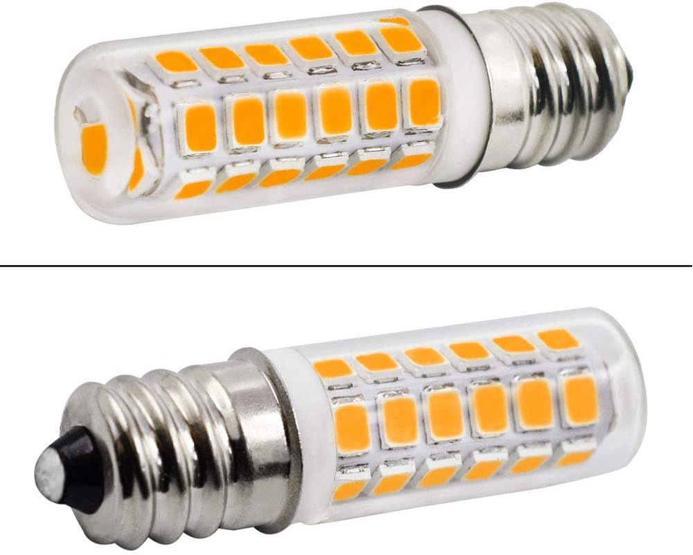 ZHENMING E12 Refrigerator Ice & Water Dispenser Light Bulb 120V 2W Equivalent 10W-20W Appliance Bulb, for Dryer Drum Light Chandeliers Home Lighting Warm White 3000K,2-Pack