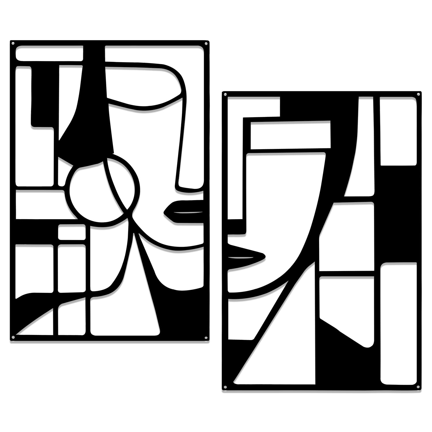 YiYa Decoración de pared de metal Arte de pared minimalista para la sala de estar (Face)