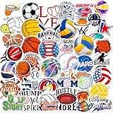 スポーツボールステッカー50枚、学生のためのヴィニール防水ラップトップステッカー ギフト 学校用品 教室教師賞 子供のためのステッカーパック 女の子の青少年 (ボール)