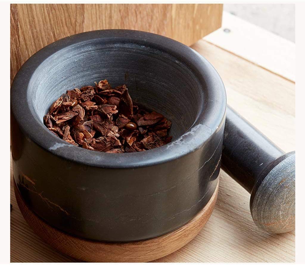 Set de mortier et de pilonage Bol de matraque de marbre et mortier, Grand Moulin à Pierres pour l'herbe Guacamole Spice Ging Root Ginger, Masher à l'ail, Presse à l'ail, Presse légumes, Ménage