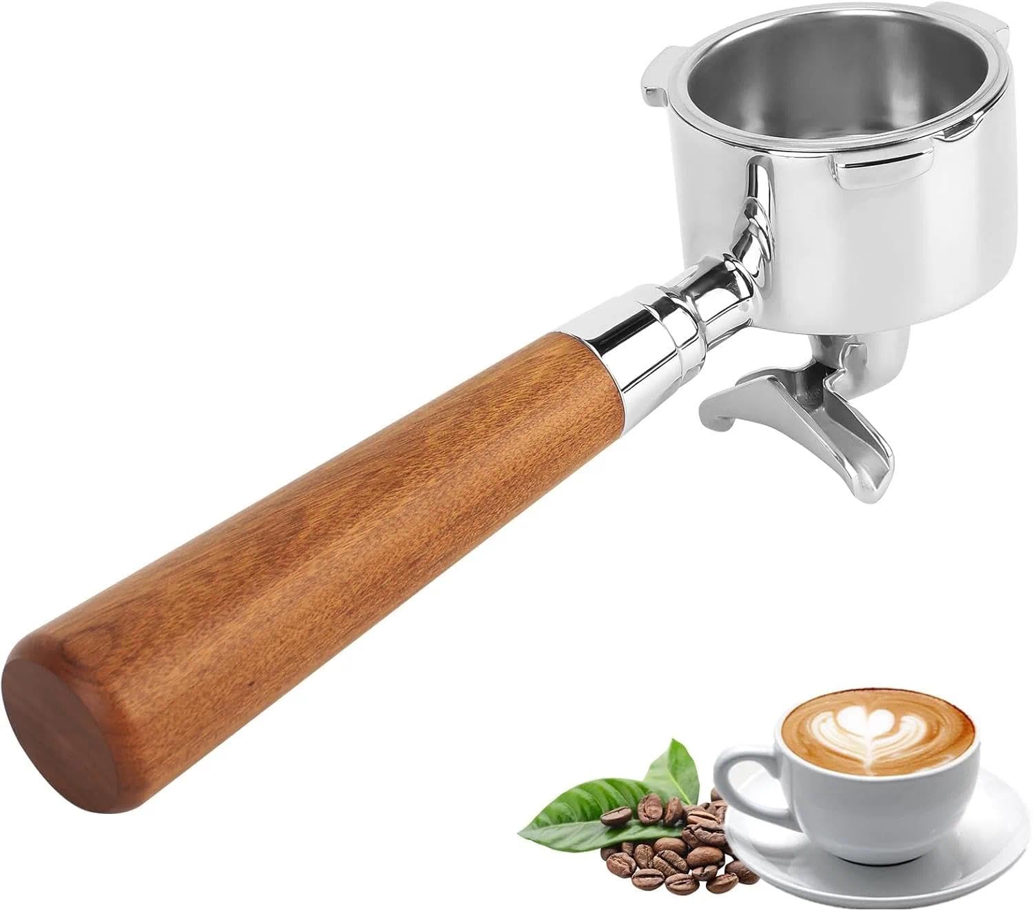 Poignée Porte-Filtre Sans Fond 51mm Compatible Avec Delonghi Dedica EC680, EC685, SMEG ECF01, Avec Outil de Nettoyage et Accessoires en Acier Inoxydable 304