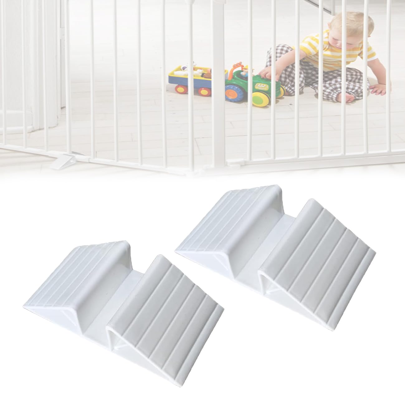 Pet Gate Triangle Stabilize Support, Anti-Kick Fall Prevention Reinforce Card Slot 4/5" Fence Barrier Stair Railing, 6Pcs