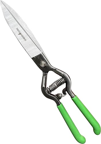 Garden Guru - Tijeras para cortar césped de mano, tijeras de césped de acero forjado, asas de agarre cómodo, perfectas para bordes de césped a mano,