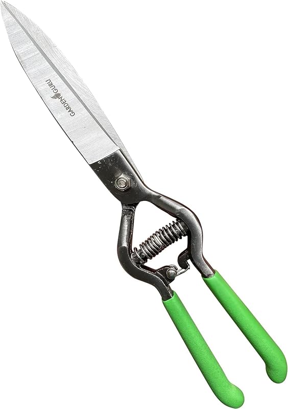 GARDEN GURU Tijeras cortadora de césped manuales – Podadoras clásicas de acero forjado – Mangos de agarre cómodo – Perfectas para bordes de césped a mano, recortar arbustos y flores, jardinería, paisajismo