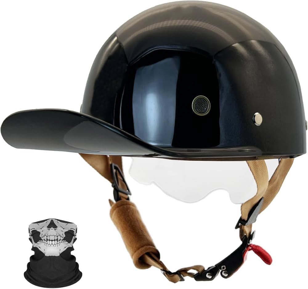 Amazon.com: Qudas Baseball Cap Motorcycle Half Helmet
