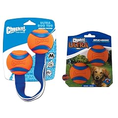 Chuckit Ultra Ball 2-Pack Ultra Duo Tug Dog Toy Bundle - Medium 2 5-inch Diameter Fetch Toys for