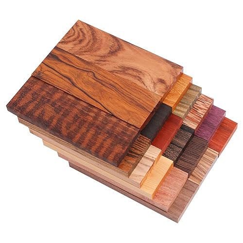 Miniatura 6 de IECAP LLC Bookmatched - Básculas de madera natural para cuchillos (boj) - Básculas de madera exótica para cuchillos - Material para cuchillos - 38 x