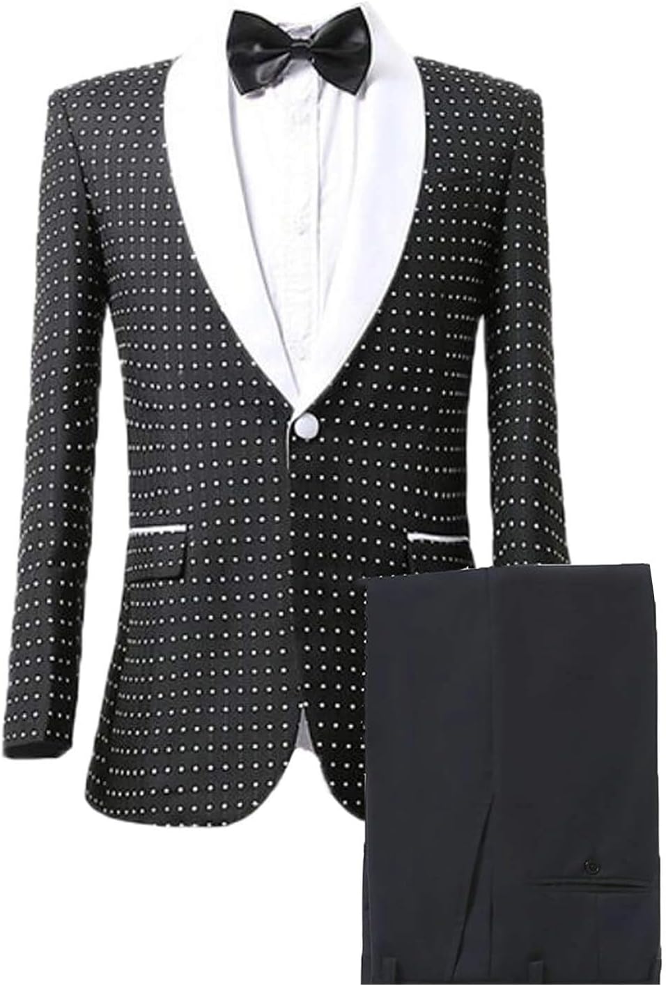 Men's Suit Double Breasted Shawl Lapel Two Pieces Set Wedding Tuxedo