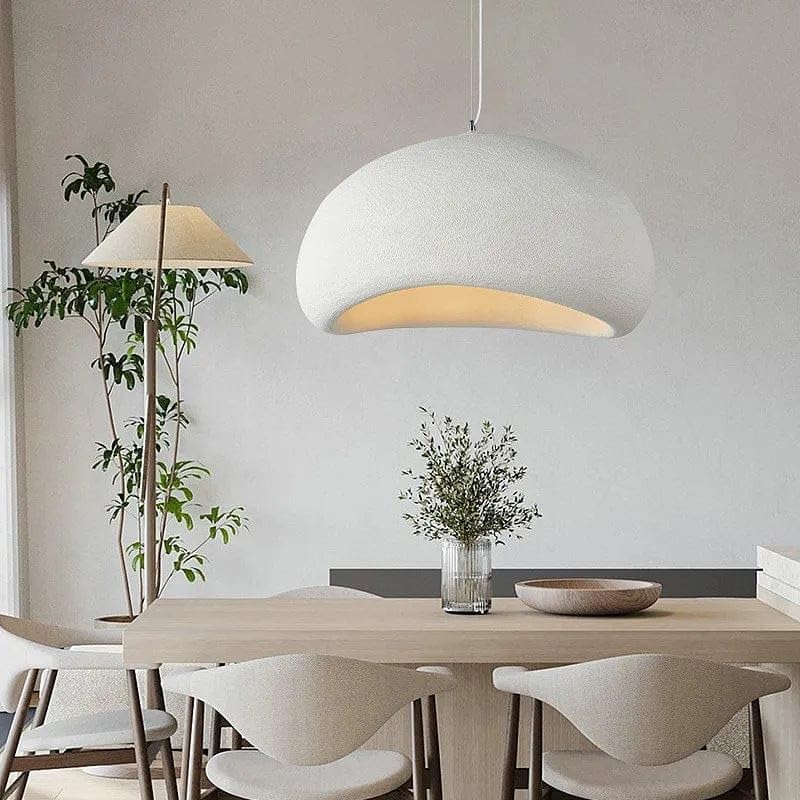 Glowave® Wabi Sabi White Resin Pendant Hanging Light Ceiling Lamp for Kitchen, Bedroom Hotels Cafes - Warm White (Round White)-image-13
