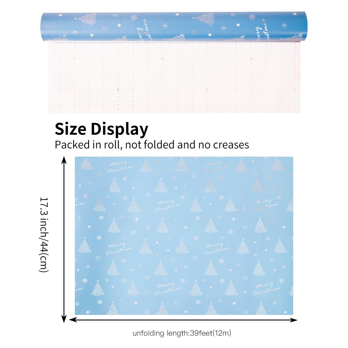 Kerstcadeau Verpakking Set Touw Lint Rollo De Papel De Regalo Navideño, 43 Cm X 3 M, Rollo Grande De Papel Kraft Navideño, Papel Christmas Wrapping Paper
