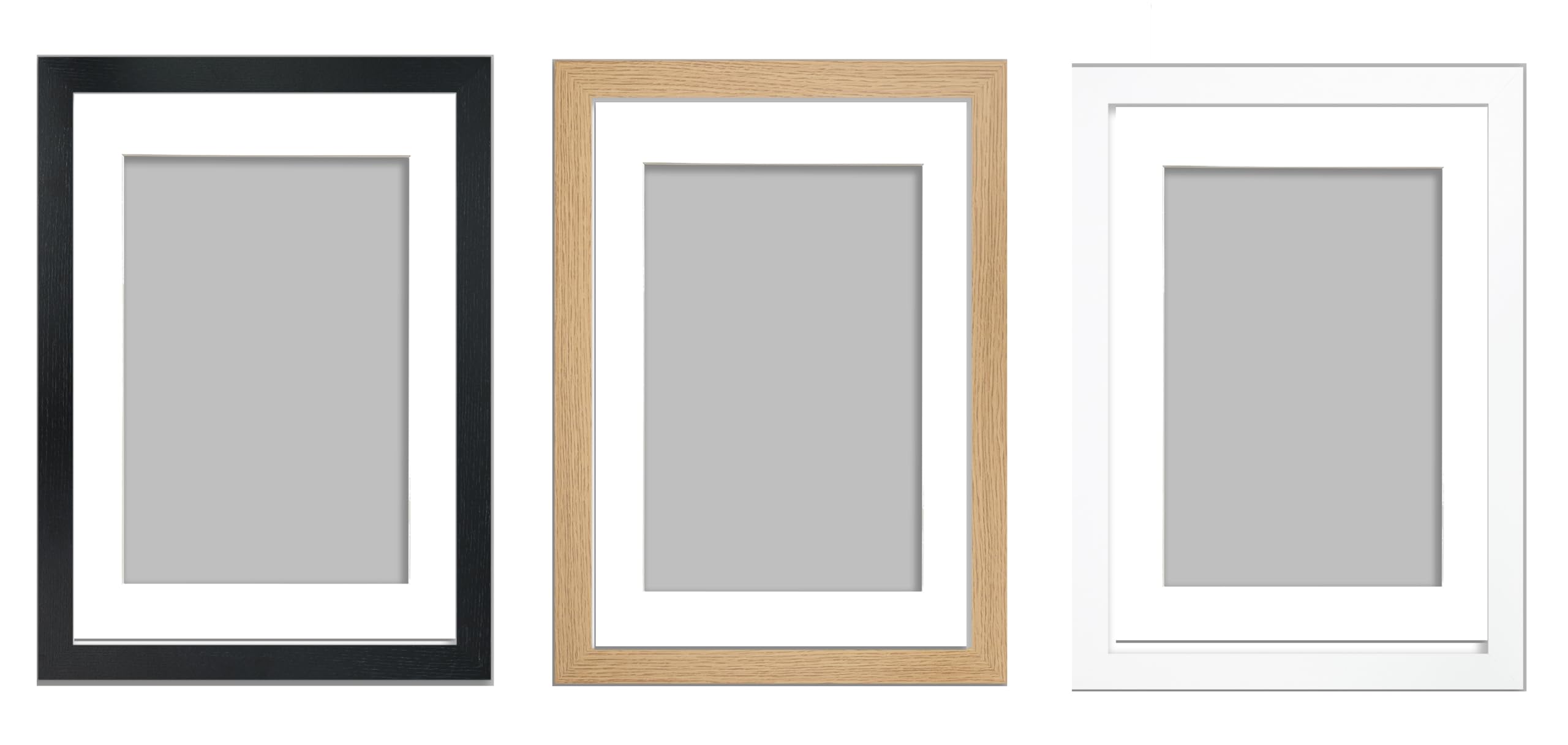 Black,White,Oak Frames With White Mount (White Frame With White Frame, A3 Frame For A4 Picture Size)