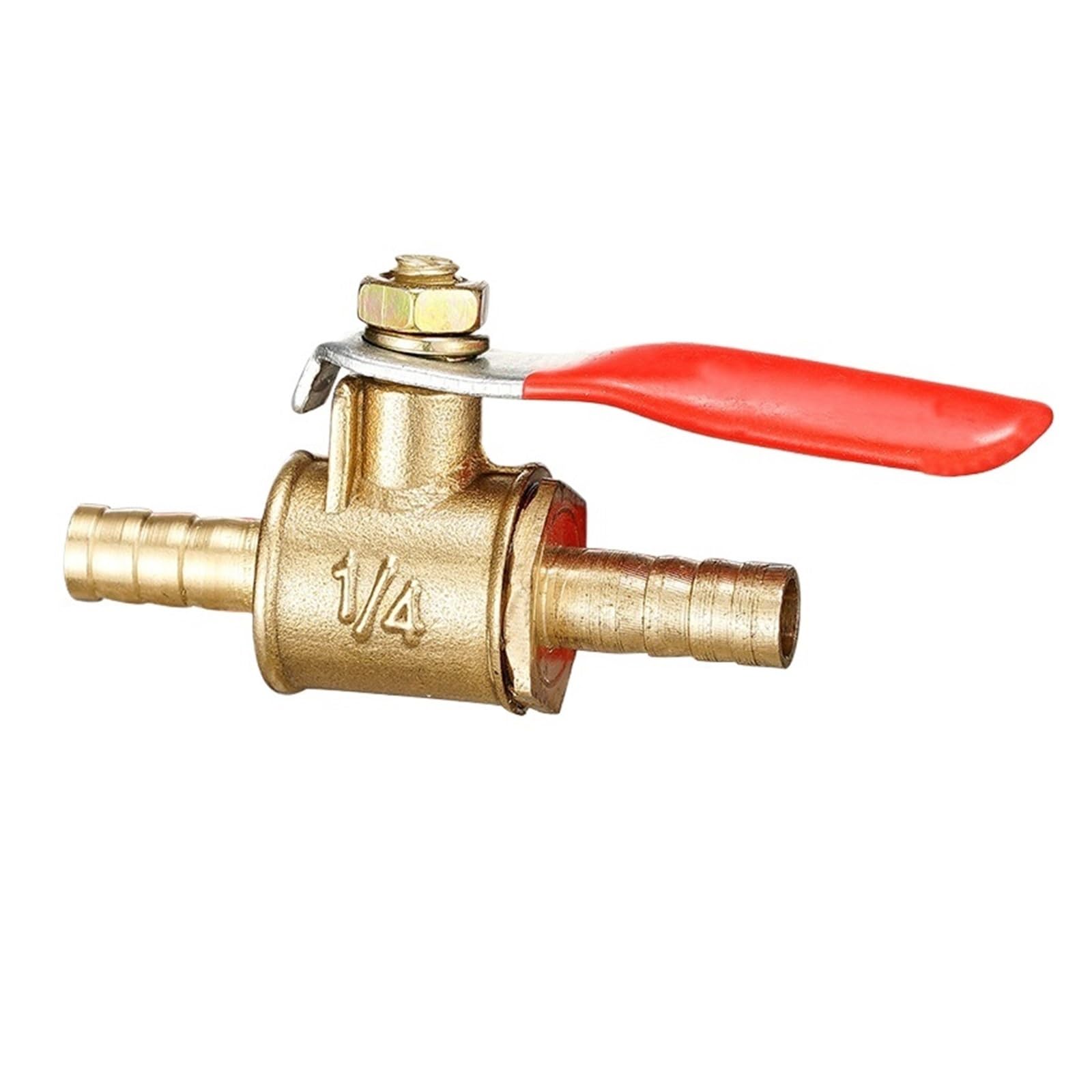 Vanne à bille en laiton 12mm avec poignée rouge pour tuyau d'eau et gaz