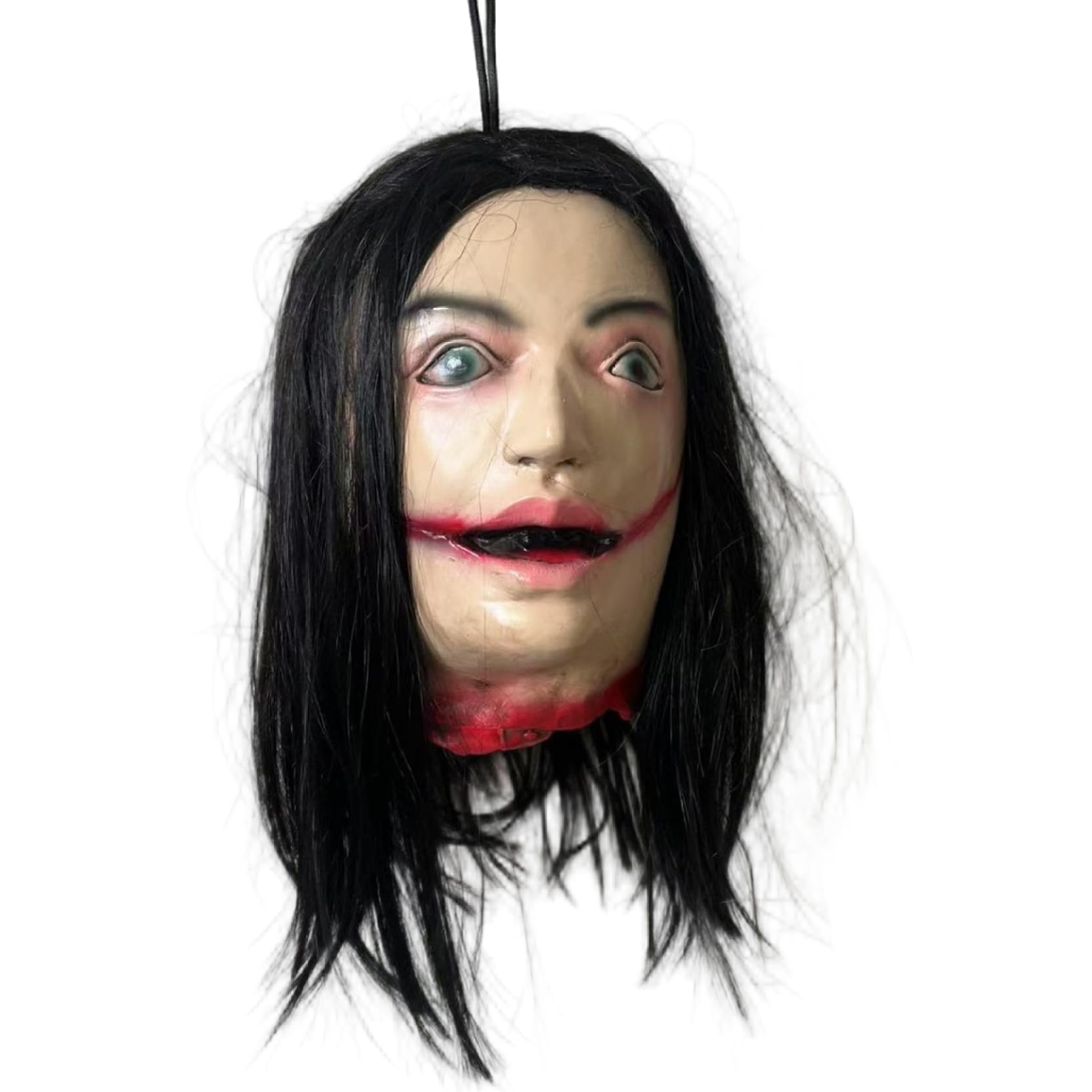 Jorzer Severed Head Prop Scary Realistic Head With Long Hair Scary Halloween Decorations For Party Haunted House Prank Severed Prop Halloween Decorations Decor..