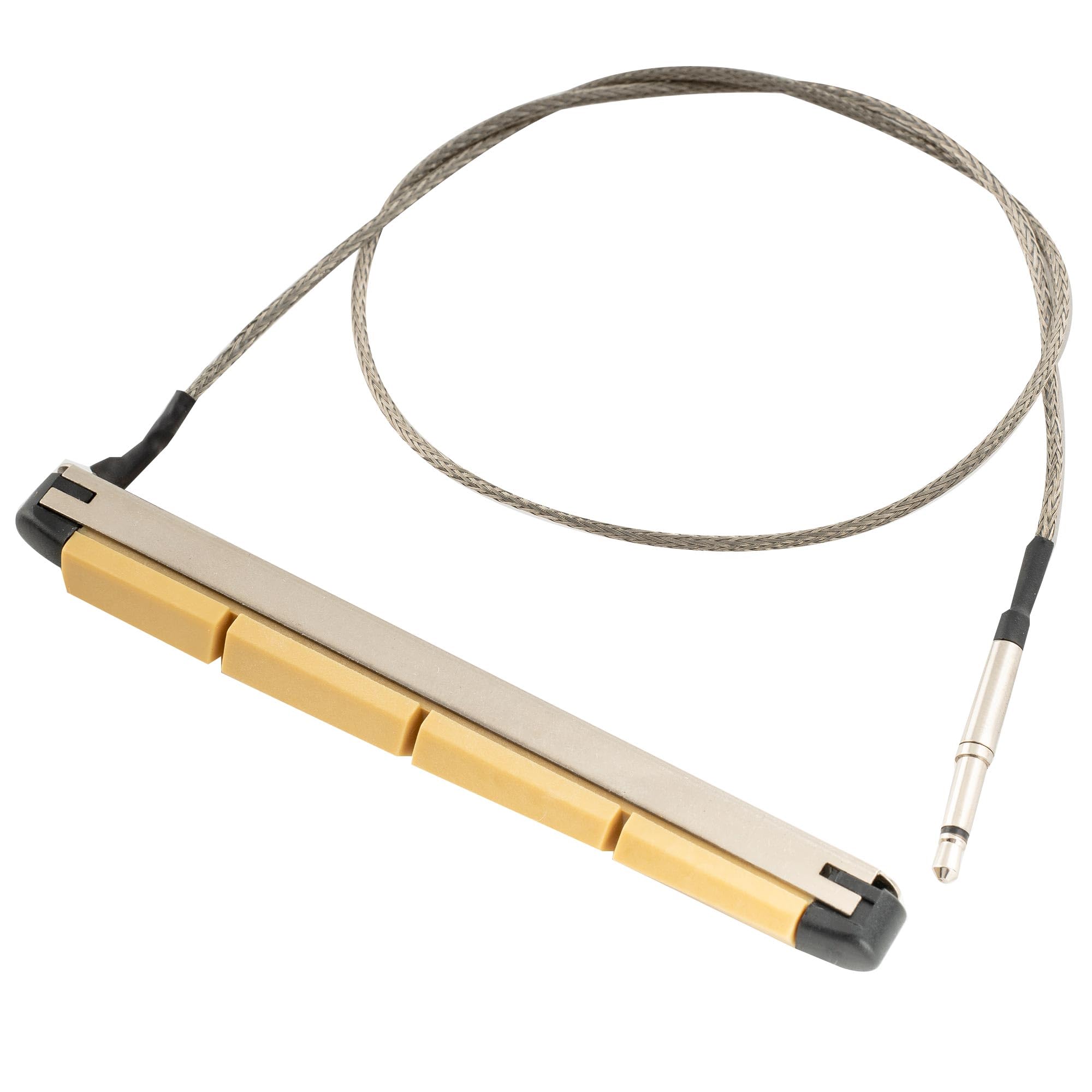 Musiclily Basic Transducer Under Bridge Saddle Ceramic Piezo Pickup for 4-String Acoustic Bass, 84mm×6mm, Gold