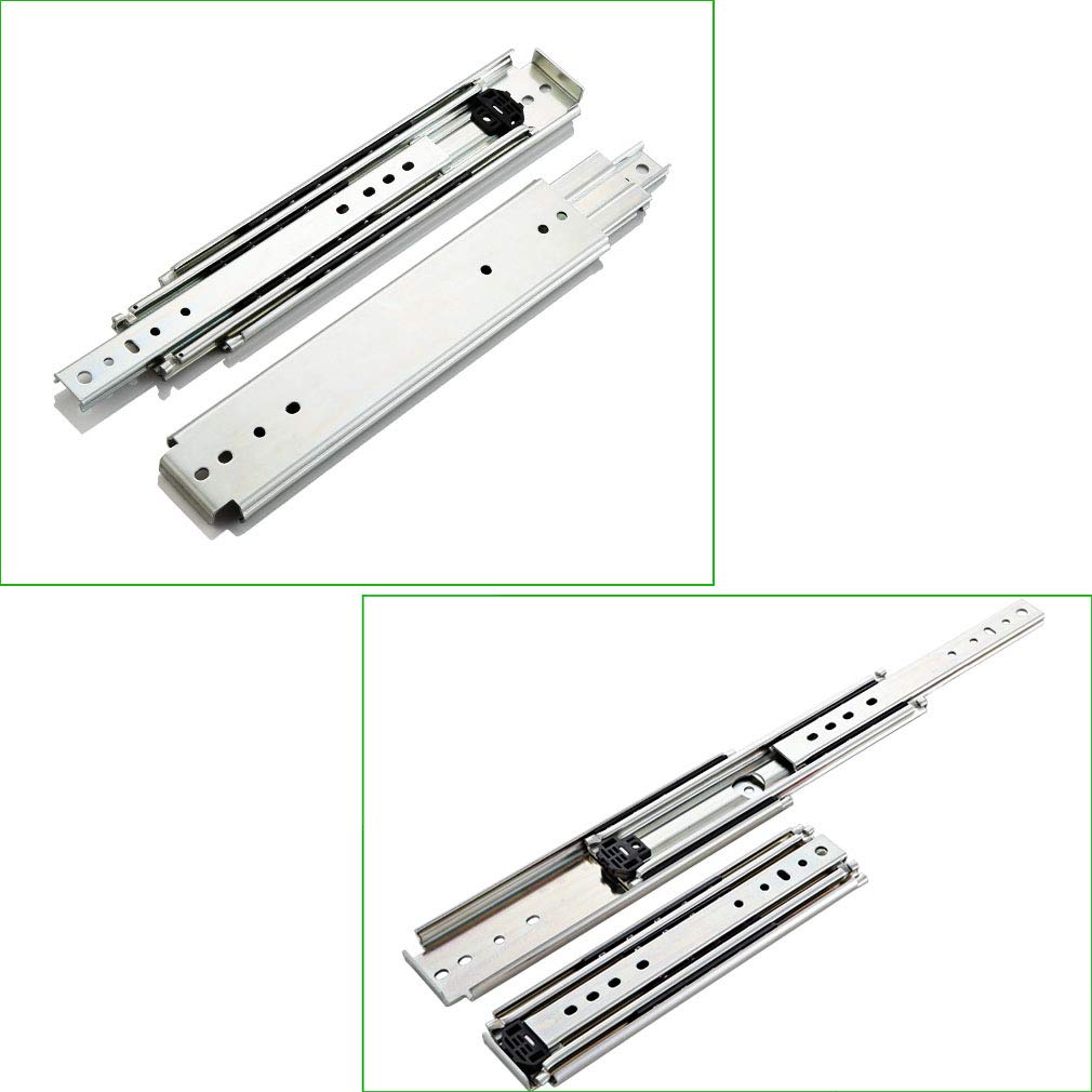 Heavy Duty Industriell Schubladenschienen,3 Falten Vollauszug Schubladenführung,Kugellager Stumm Seitenmontage Industrieregal,Kaltgewalzter Stahl 220KG/485LBS,1 Paar (1270mm(50inch))