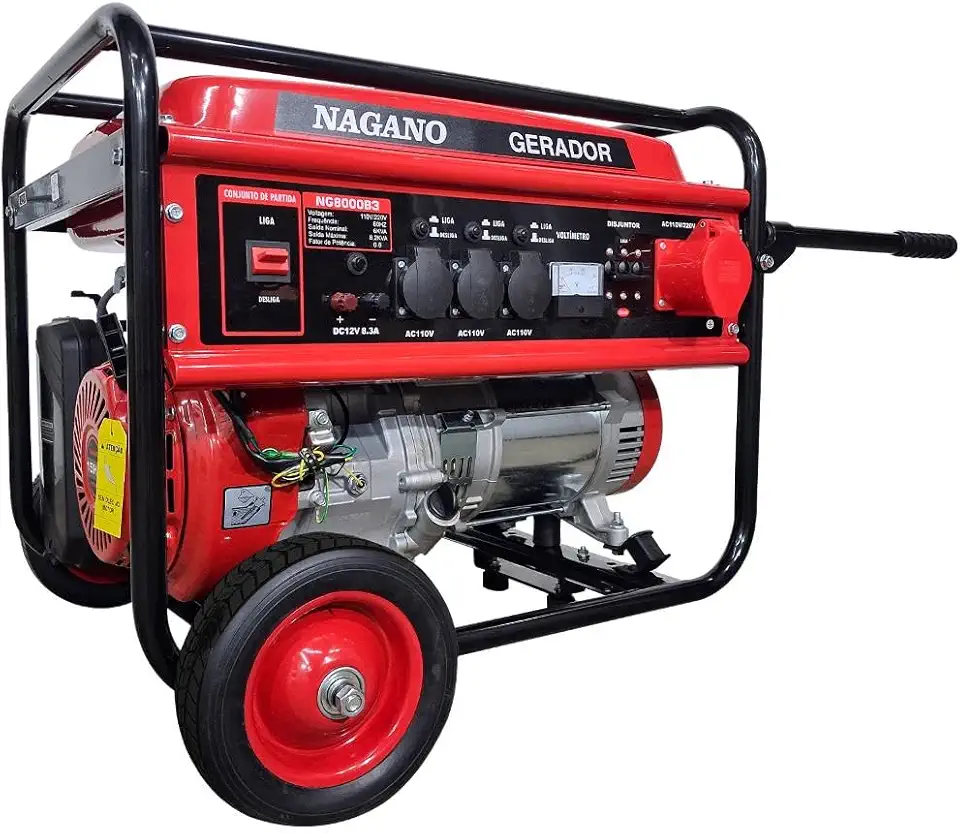Gerador de Energia a Gasolina 8,2 Kva 110v220v Trifásico Partida Manual