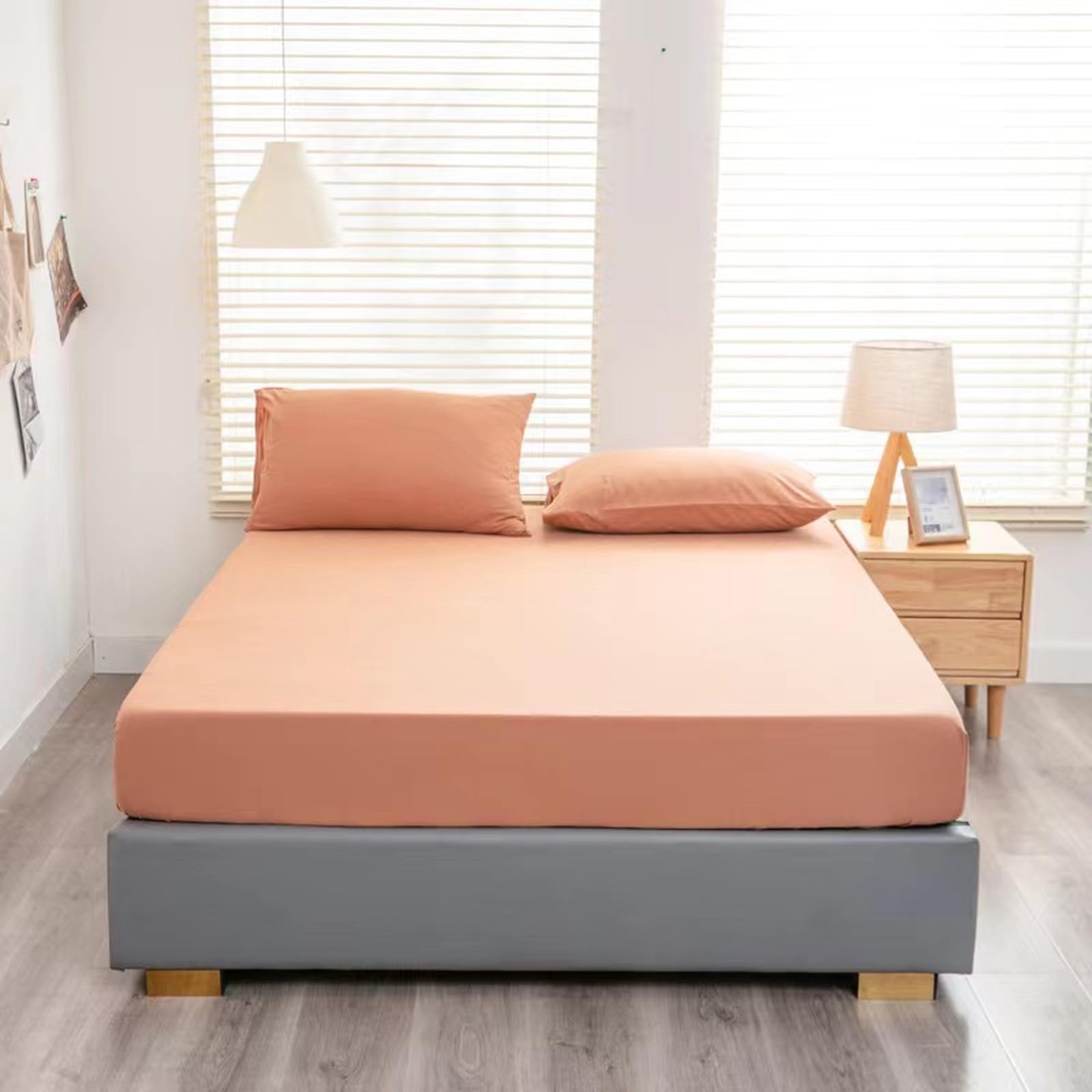 Lenzuolo con angoli in cotone di lusso, 245 x 250 cm, morbido jersey con bordi elastici, colori vivaci, perfetto per l'arredamento elegante della camera da letto e il massimo comfort in ogni stagione
