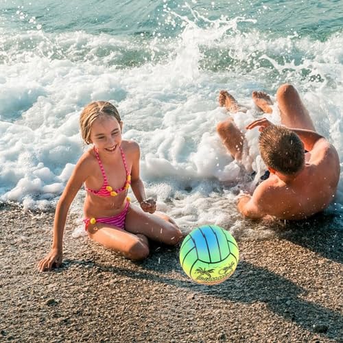 3 Stück Kinderball,5.11 Zoll Regenbogen Ball Kinder Aufblasbare Bälle Pool für Strand Und Poolspiele Schulhofspiele