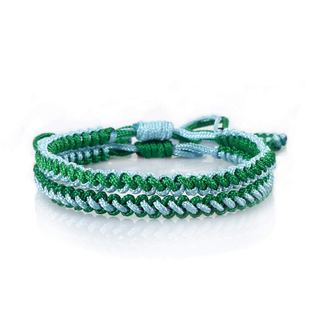 Bracciale Intrecciato,2 Pezzi Fatti A Mano Intrecciato Rosso Giallo Corda Regolabile Buddista Tibetano Braccialetti con Ciondoli Fortunato Regalo di Amicizia per Ragazzo Ragazza Coppie Uomini Donne
