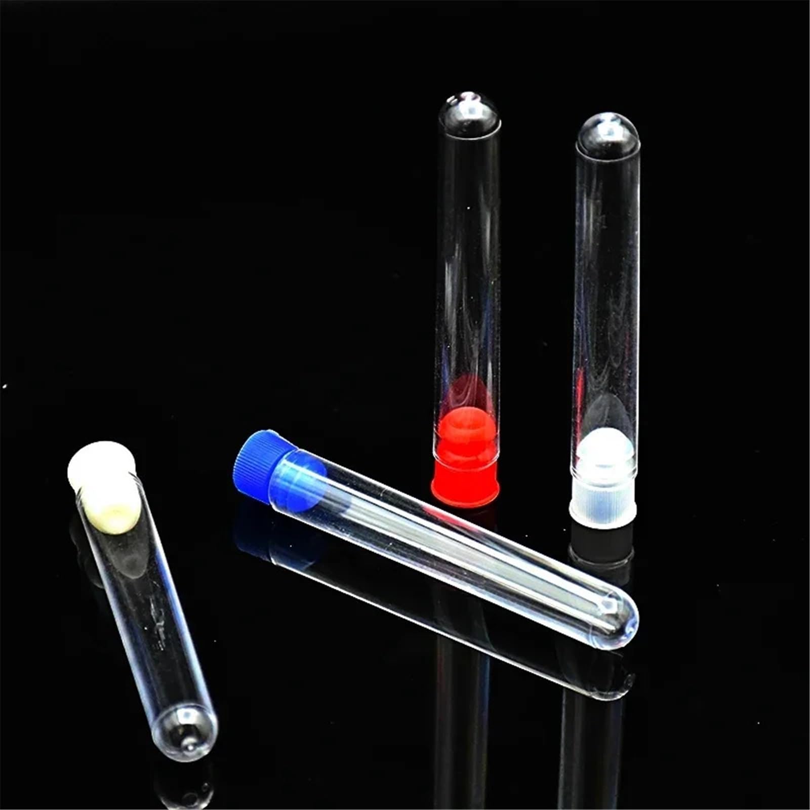 sprzęt laboratoryjny Korek do probówki z tworzywa sztucznego, korek z tworzywa sztucznego PP, zatyczki plastikowe do probówek o średnicy 12 mm/13 mm/15 mm/16 mm, 100 szt. bez probówki(16mm)