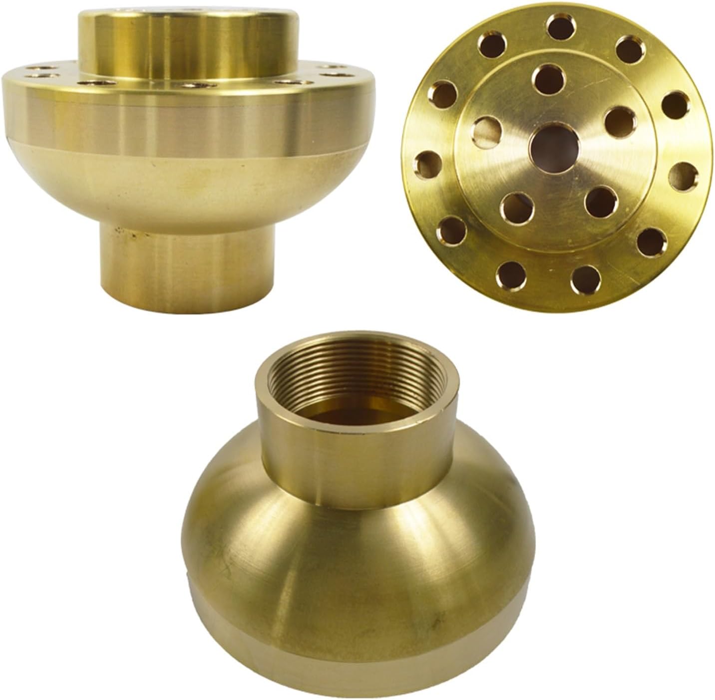 3 Layers Water Fountain Nozzle, 2in (DN50) Female Thread Inlet, 17 Sprinklers Adjustable Multi-Tube Brass Spray Head, for Garden Outdoor Pond Decorations