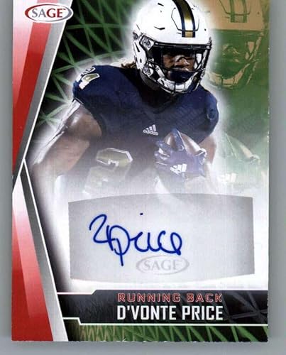 2022 Sage Low Series Autograph Red #A-DVP D'vonte Price Auto FIU Panthers Football Trading Card