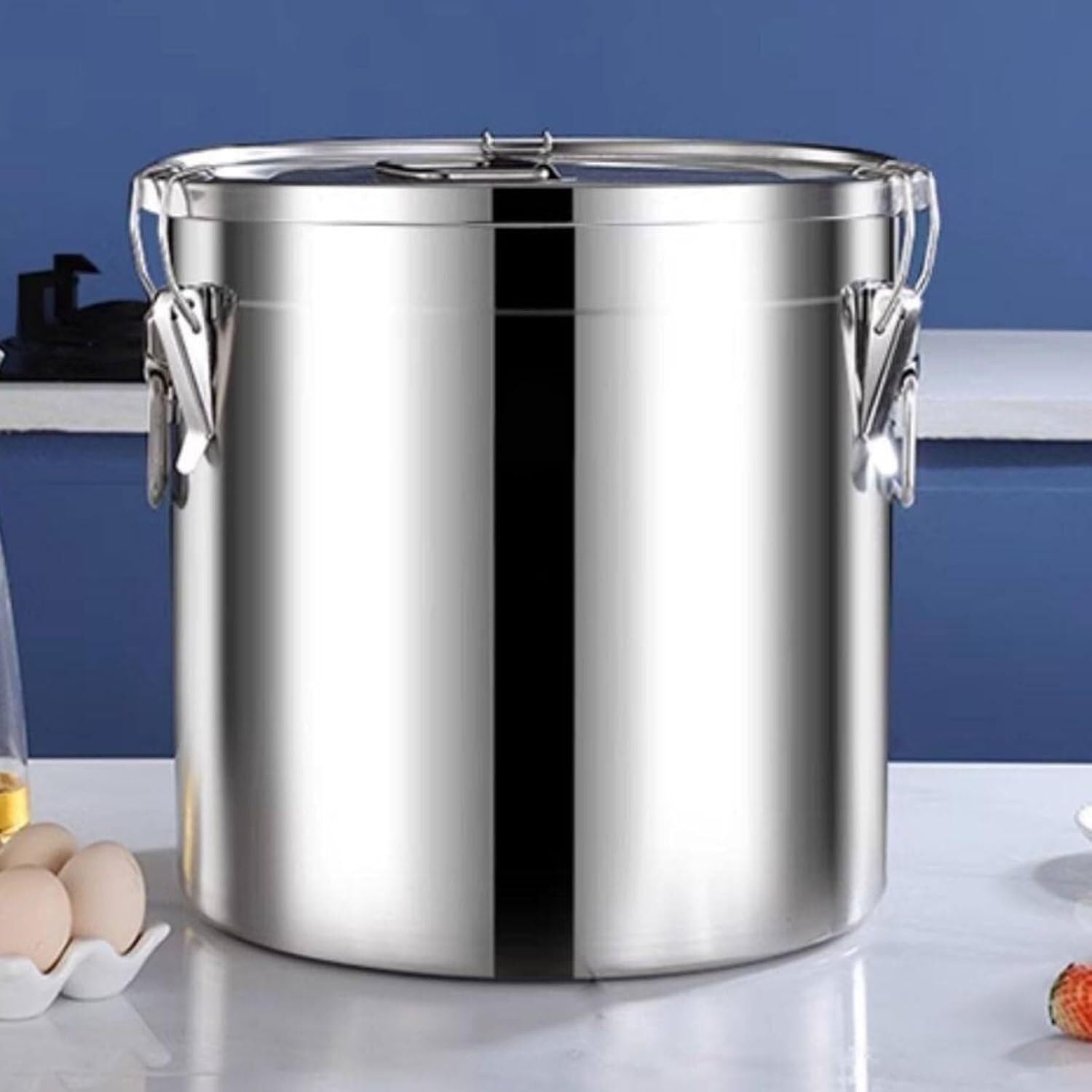 Contenitore ermetico in acciaio inossidabile 304 per farina e cibo cani | Chiusura ermetica, acciaio 304, ampia apertura, facile da versare e versare, versatile spazio per la cucina