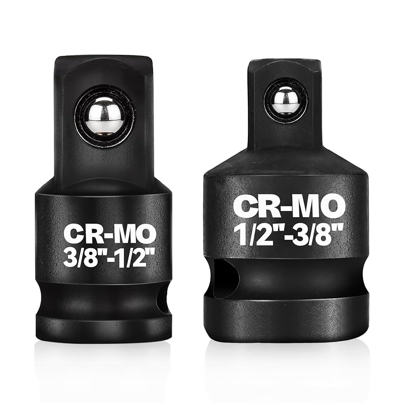 Kit de Adaptadores Redutores para Soquete de Impacto NEATABY 3/8" para 1/2" e 1/2" para 3/8" em Aço Cromo-Molibdênio N7775 com 2 Peças