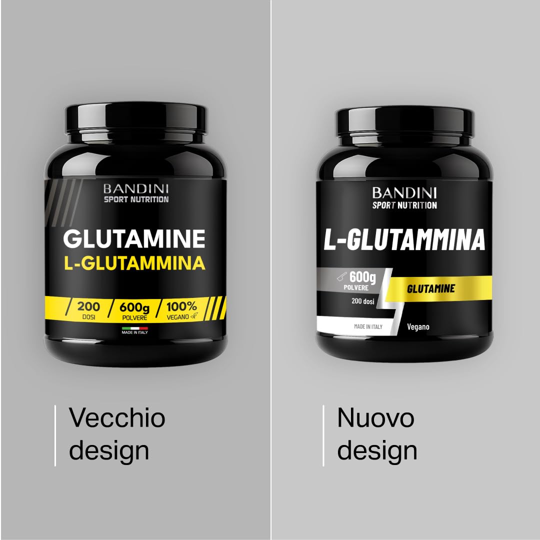 Bandini® L-Glutammina Pura in Polvere 600g - Aminoacido utile per Esercizi Fisici ad Alta Intensità - Rinforza la Massa Muscolare - Glutammina POWDER 100% Vegan