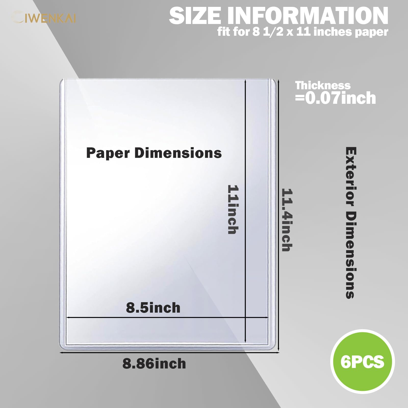 6 Pack Menu Covers 8.5 x 11 Inch - Double View, Protective Film, Restaurant Menu Sleeves, Clear Vinyl Menu Holder Top-Loading