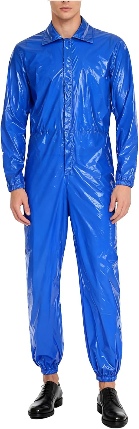 Oyolan Adult Men Spray Paint Clothes Camping Long Sleeve Unisex Waterproof Coveralls Work Jumpsuit