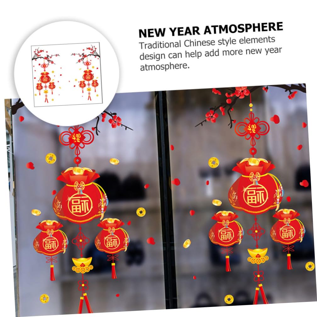 Levemolo 3sätze Fensterdeko Neujahrs Wandaufkleber Frühlingsfest Fenstersticker Selbstklebende Dekoration Für Glas Glücksbringer Für Chinesisches Neujahr Teiliges