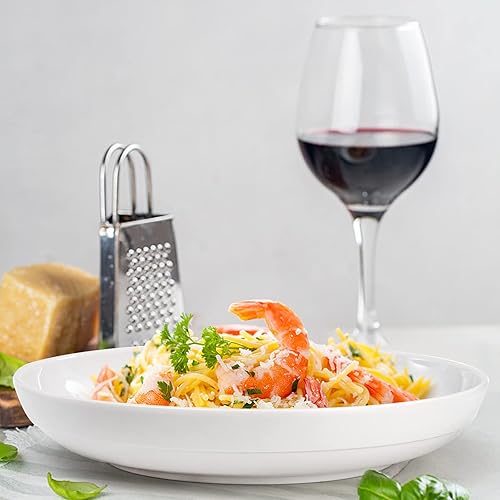 Miniatura 5 de Fasmov Tazones de melamina para pasta, paquete de 6 cuencos grandes de 9 pulgadas y 30 onzas, cuencos de ensalada poco profundos, platos profundos