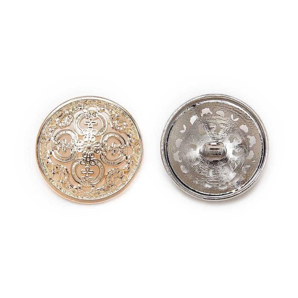 Metalowy guzik, 5 sztuk Hollow rzeźbione metalowe guziki księga gości do szycia marynarki marynarka swetry rzemiosło prezentowe odzież rękodzielnicza 11.5-25mm(Silver,15mm)