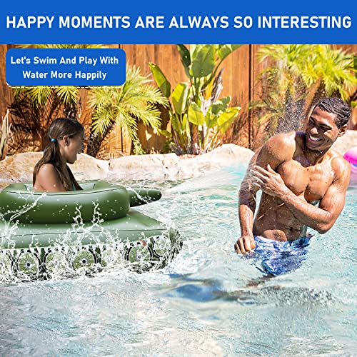 Moyaca Inflatable Tank Pool Float With Water Gun, Tank Ship Pool Floats For Kids, Fun Tank Shaped Ride-On Floaties For Kids Adult Summer Pool Party #TOP2