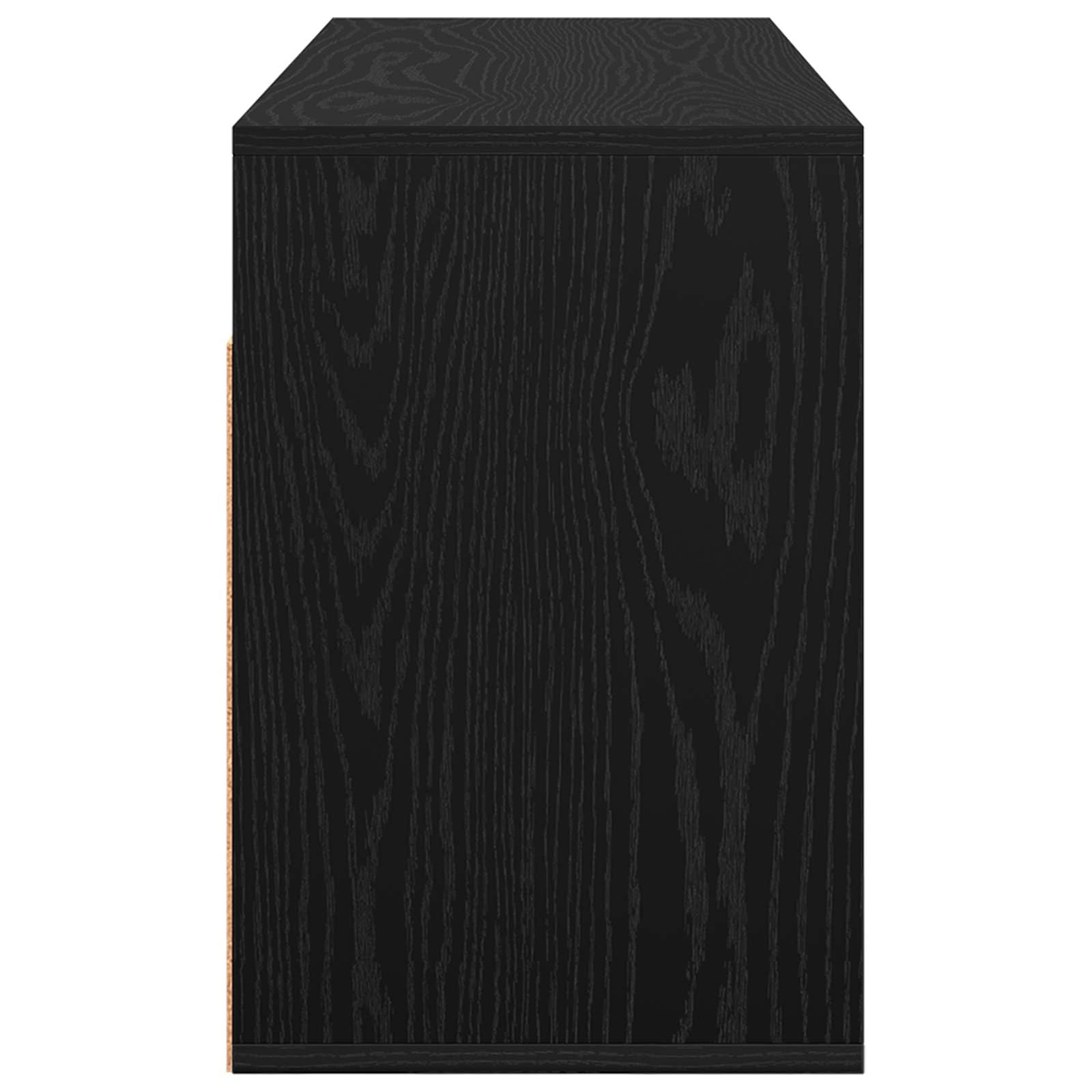 Lowboard z szufladami o wyglądzie czarnego dębu, 102 x 32 x 48,5 cm, szafka pod telewizor z dużą ilością miejsca do przechowywania, szafka pod umywalkę HiFi, regał i półka do salonu, kina