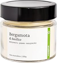 MINERVA - Vela Aromática Perfumada Aroma de Bergamota Basílico Manjericão Herbal 150g