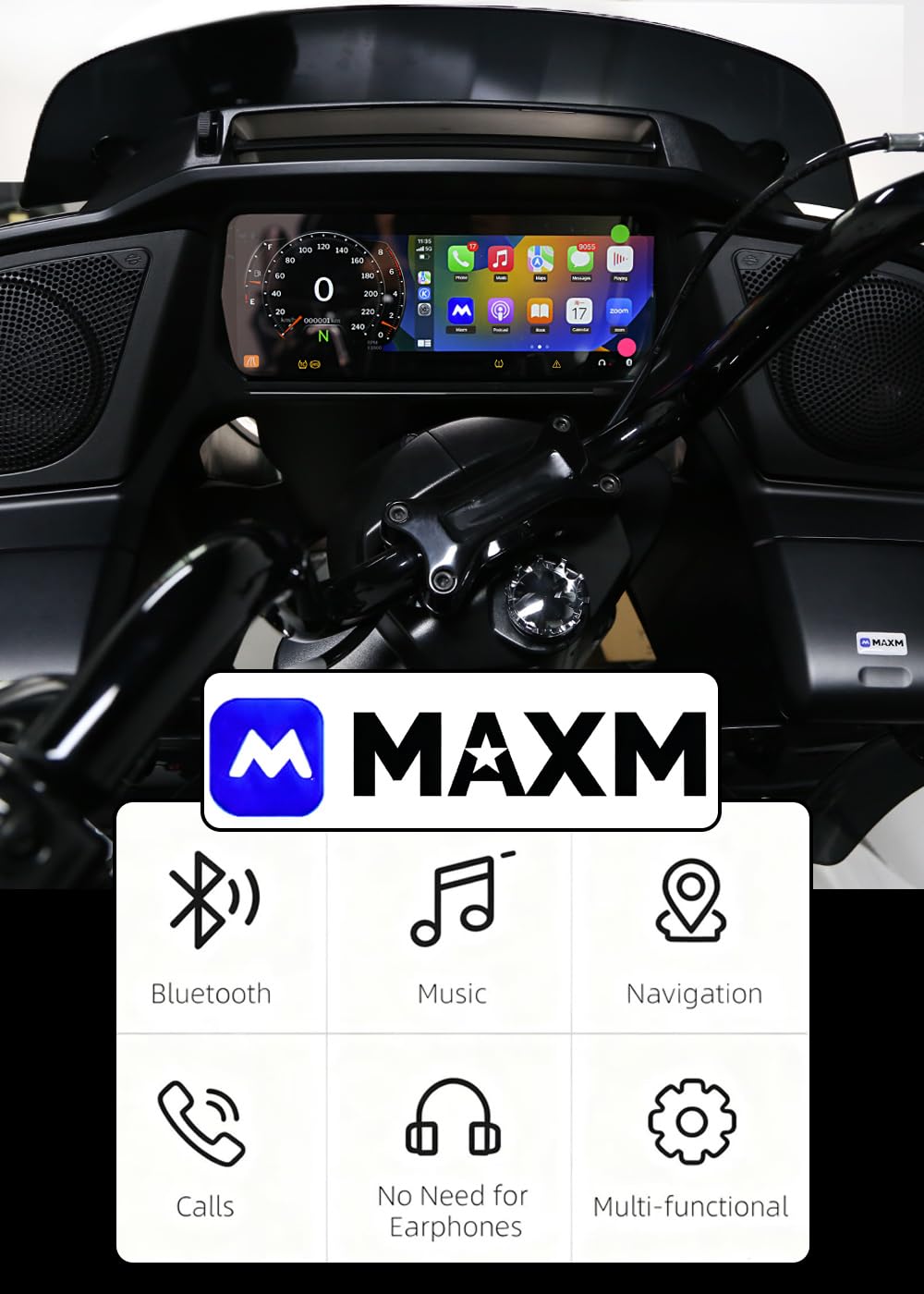 Adattatore wireless CarPlay per moto compatibile con Harley Touring 117 121 Street Road Glide FLHX FLTR 2024 2025 2026 (2023-2026)