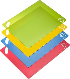 Westmark Cutting Boards Practico - Set of 4 Chopping Boards Individual Chopping Boards for Meat, Fish, Vegetables and Poultry, Dishwasher Safe - Plastic, 4 Pieces