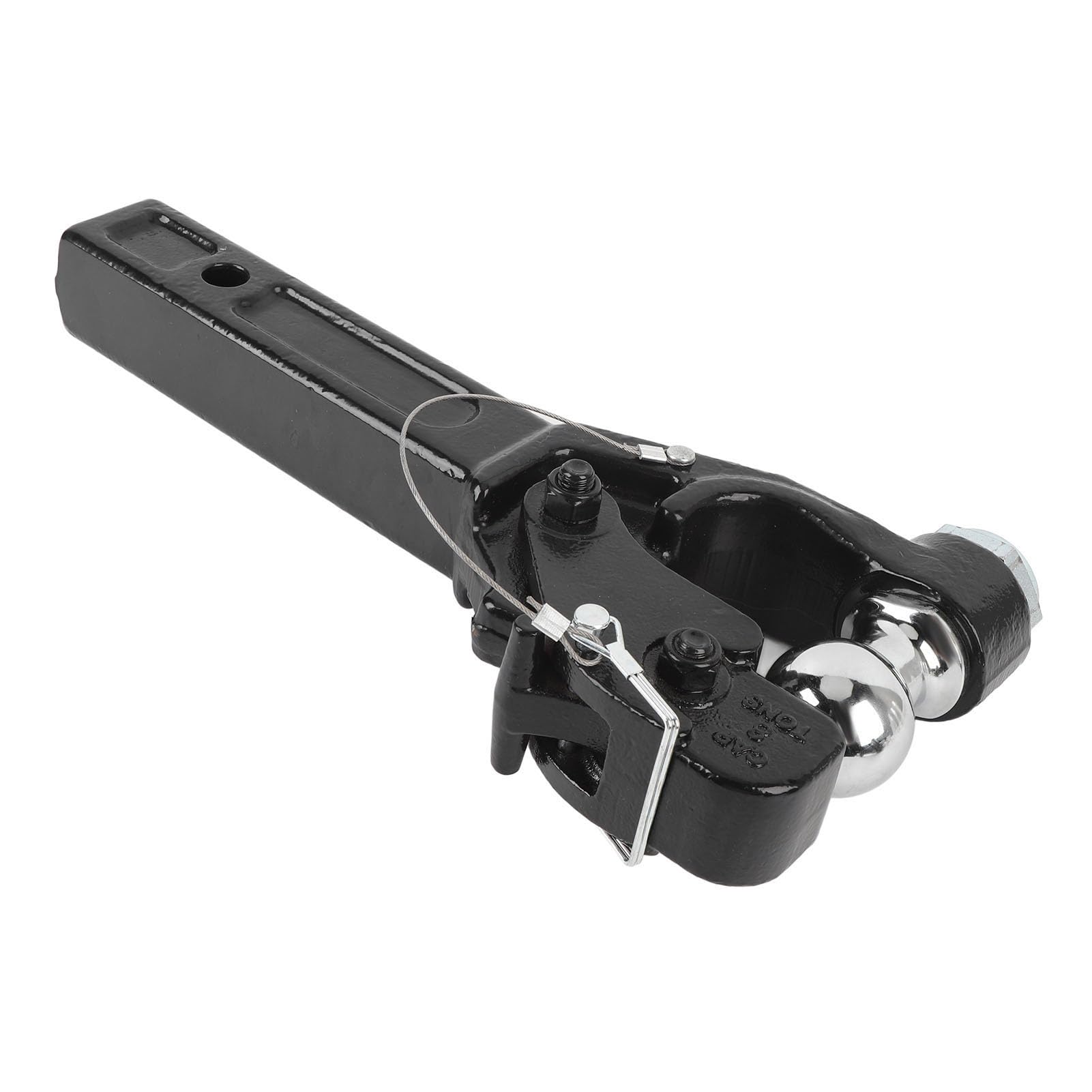 Jiawu Enganche de Bola de Remolque Combinado, Resistente, 16000 Libras, para Coche, SUV, Camioneta, RV, Acero Negro