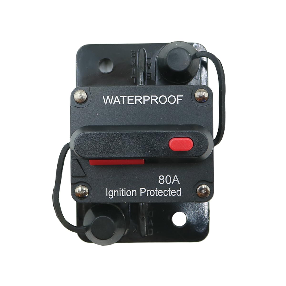 Voyoo 80A Circuit Breaker with Manual Reset, Waterproof Inline Fuse Inverter for Trolling Motor, Car Audio, Amplifiers, and DC Systems (80A)
