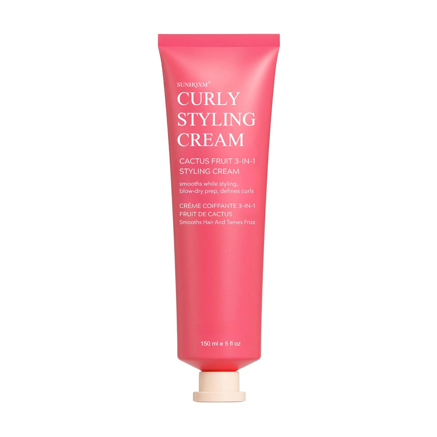 3In-1 Styling Cream for Flyaways & Curl Defining, Non-Greasy Smoothing - Cactus Fruit Flavor, Smooth Styles, Prep Shiny Blowouts, Defines Curls - 5 oz (Unscented)