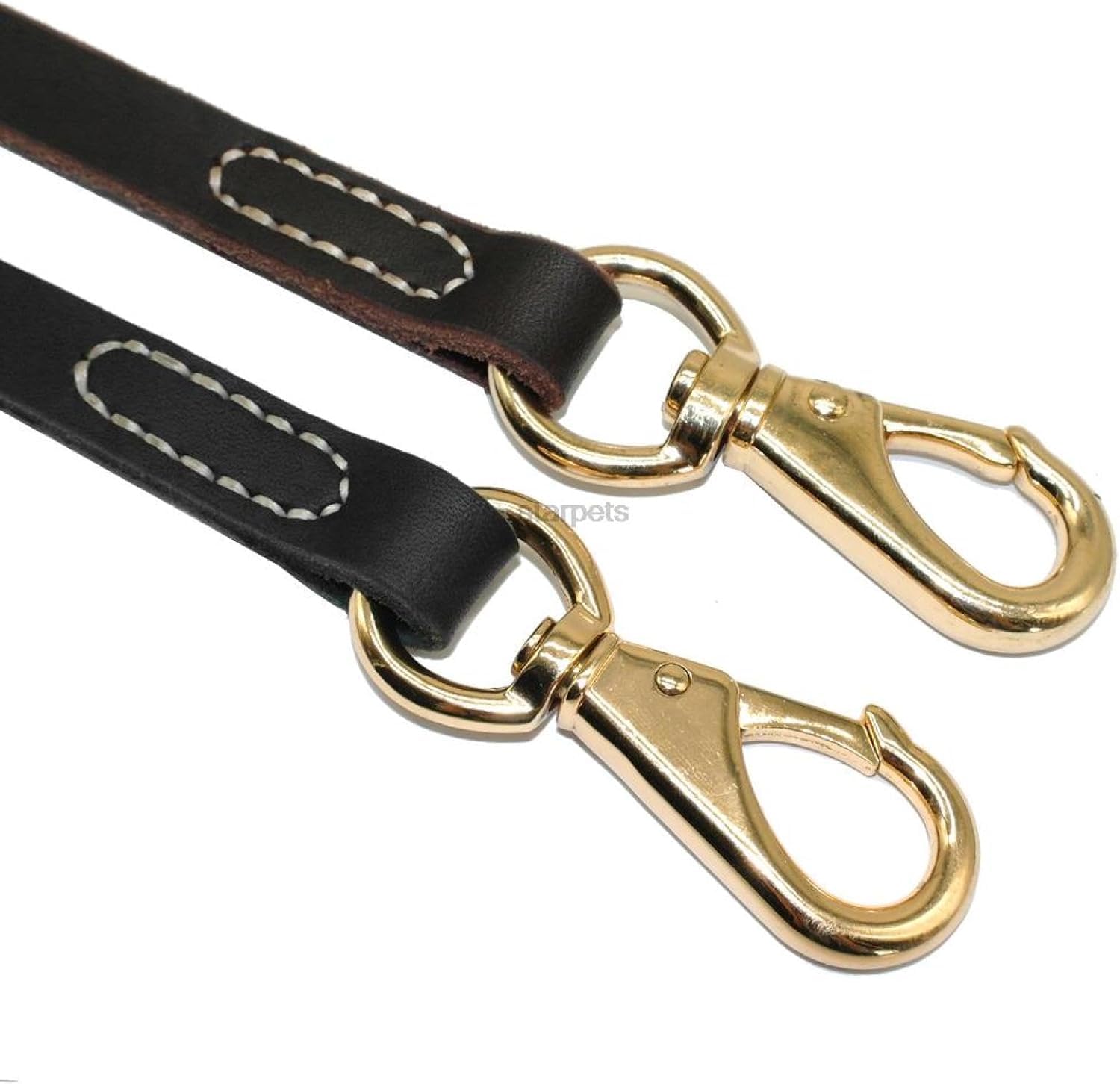 Strapazierfähige, handgefertigte Leder-Hundeleine, Dunkelbraun / Schwarz mit goldfarbenem Haken, ideal für Spaziergänge, Training aller Hunderassen