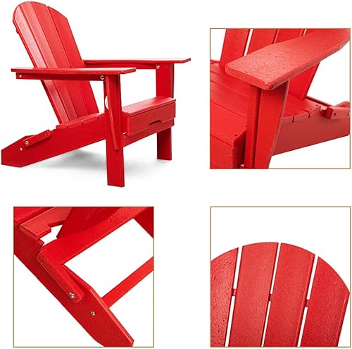 Miniatura 4 de RESINTEAK Silla Adirondack plegable, resistente a todo tipo de clima, tamaño adulto con asiento de 21 pulgadas de ancho, plástico reciclable de