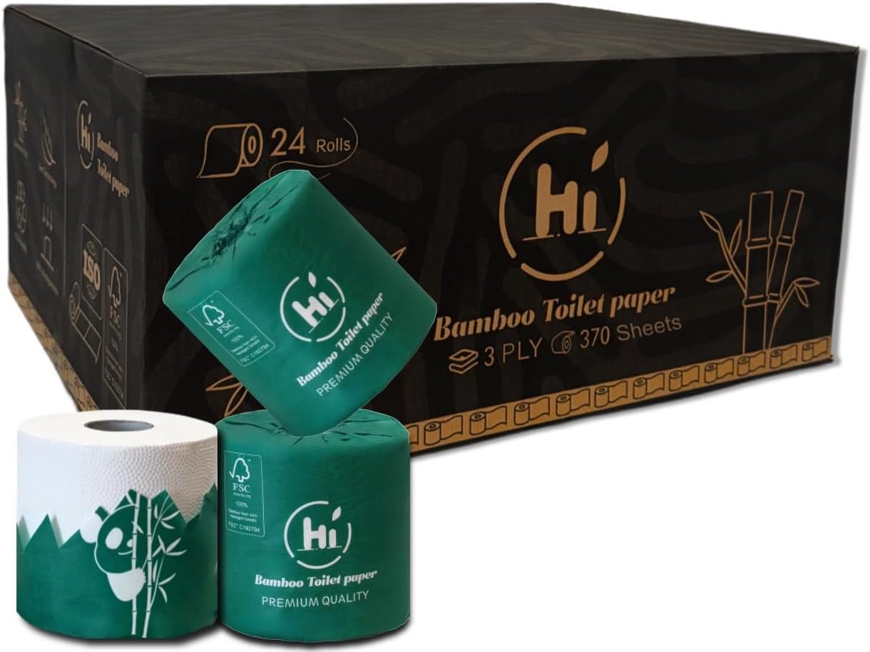 Home Nurse 100 Unbleached Bamboo Toilet Paper, 4ply 24