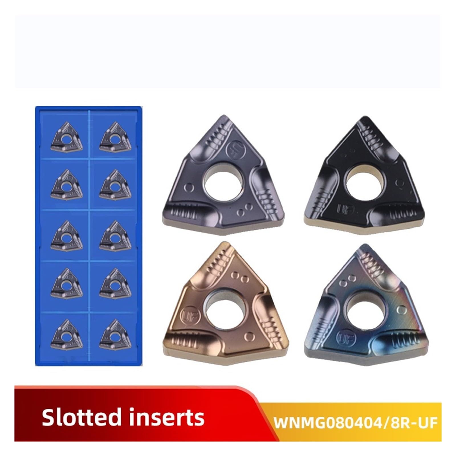 1 Uds. Inserto de carburo WNMG080404R-UF L-UF WNMG 080408 UF herramientas de torneado for placa de cuchilla cortadora de torno CNC de acero inoxidable(WNMG080408R-UF AP15)